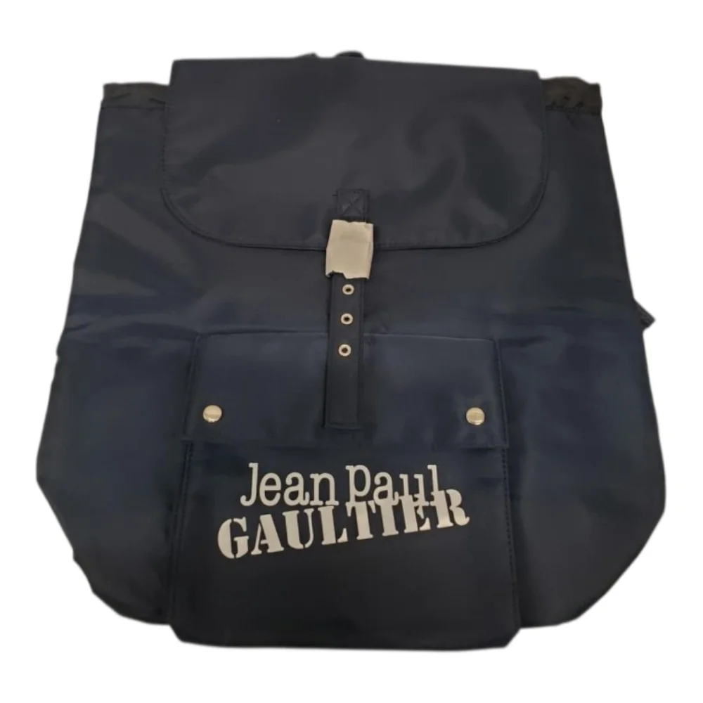 JEAN PAUL GAULTIER 'Weekend' Backpack Bag Navy Polyester Drawstring Travel NEW‎